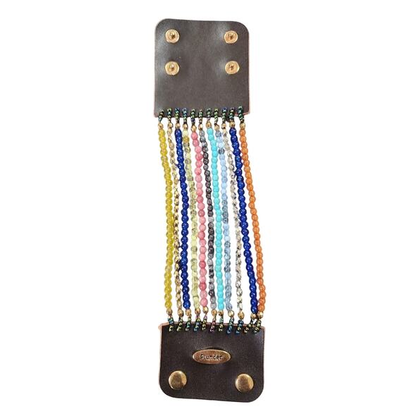 Plunder Jewelry - Plunder Lillian Bracelet Adjustable Snap Closure 7-7.5" Brown Leather-RETIRED